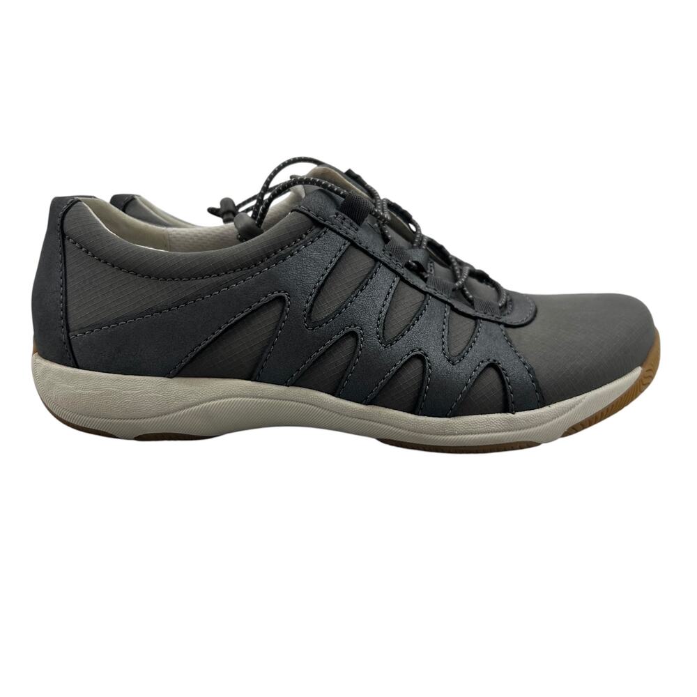 Dansko Womens 39 Shoes Gray Harlie Leather Comfort Sneakers Low Top Lightweight